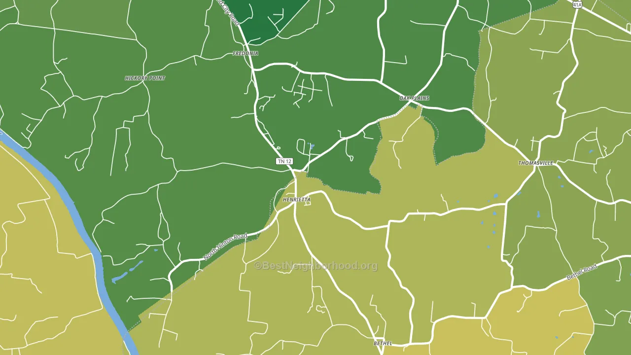 Henrietta, TN block-group voter-turnout map