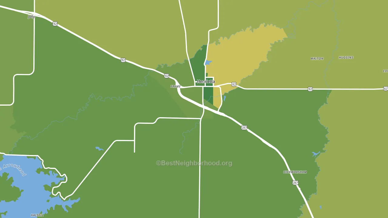Henrietta, TX block-group voter-turnout map