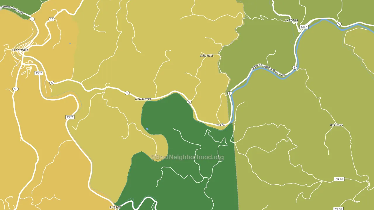 Henrietta, WV block-group voter-turnout map