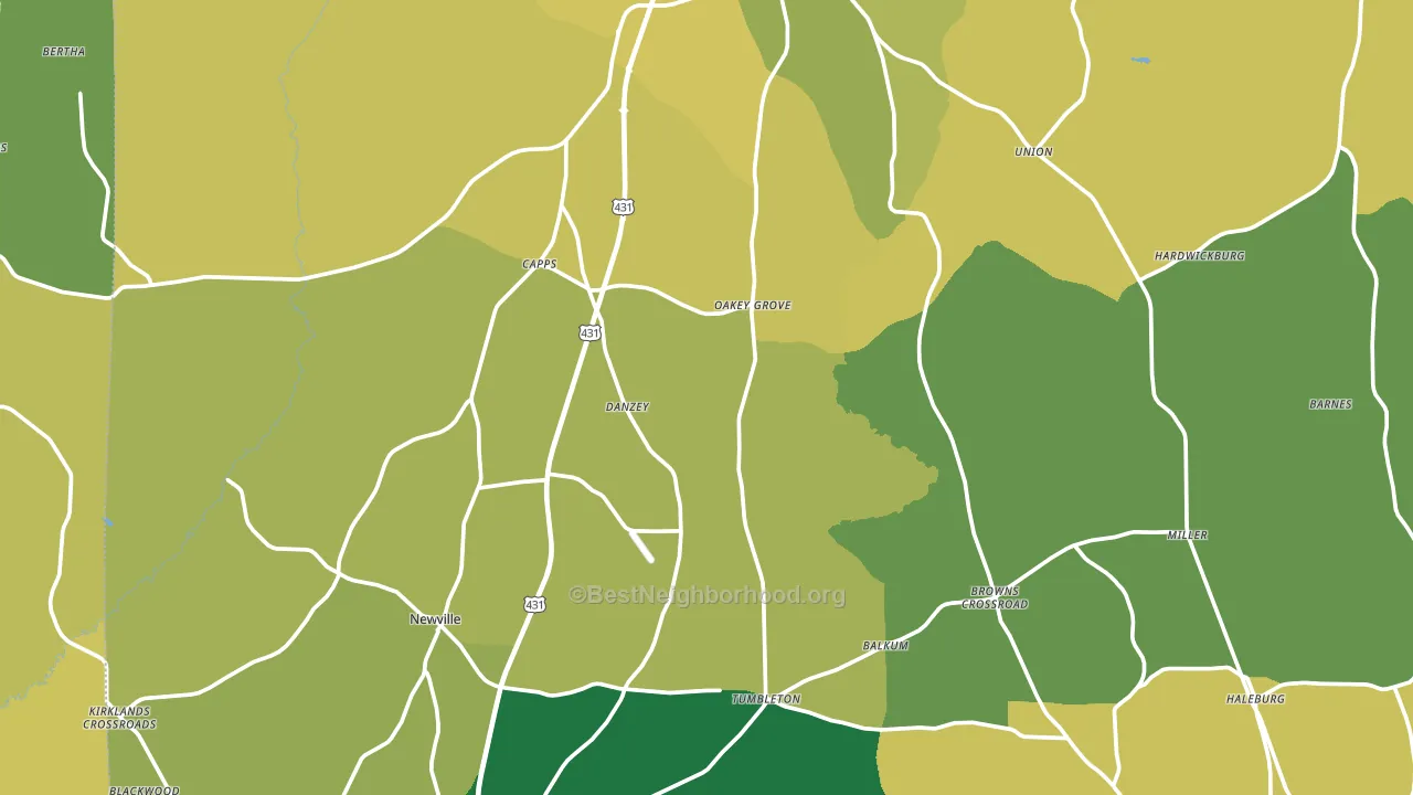 Henry County, AL block-group voter-turnout map