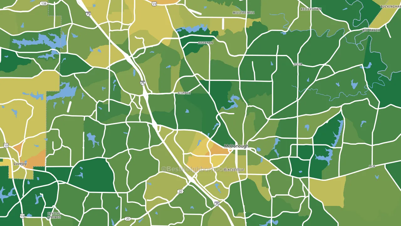Henry County, GA block-group voter-turnout map