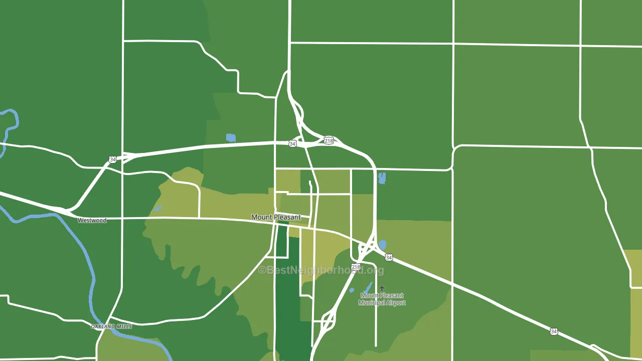 Henry County, IA block-group voter-turnout map