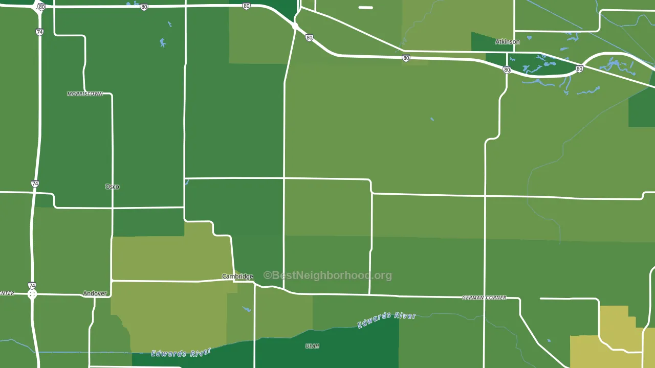 Henry County, IL block-group voter-turnout map