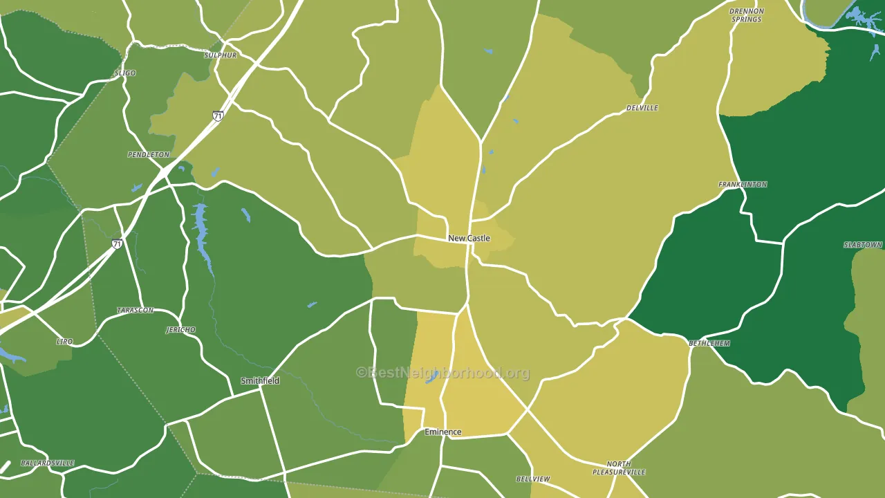 Henry County, KY block-group voter-turnout map