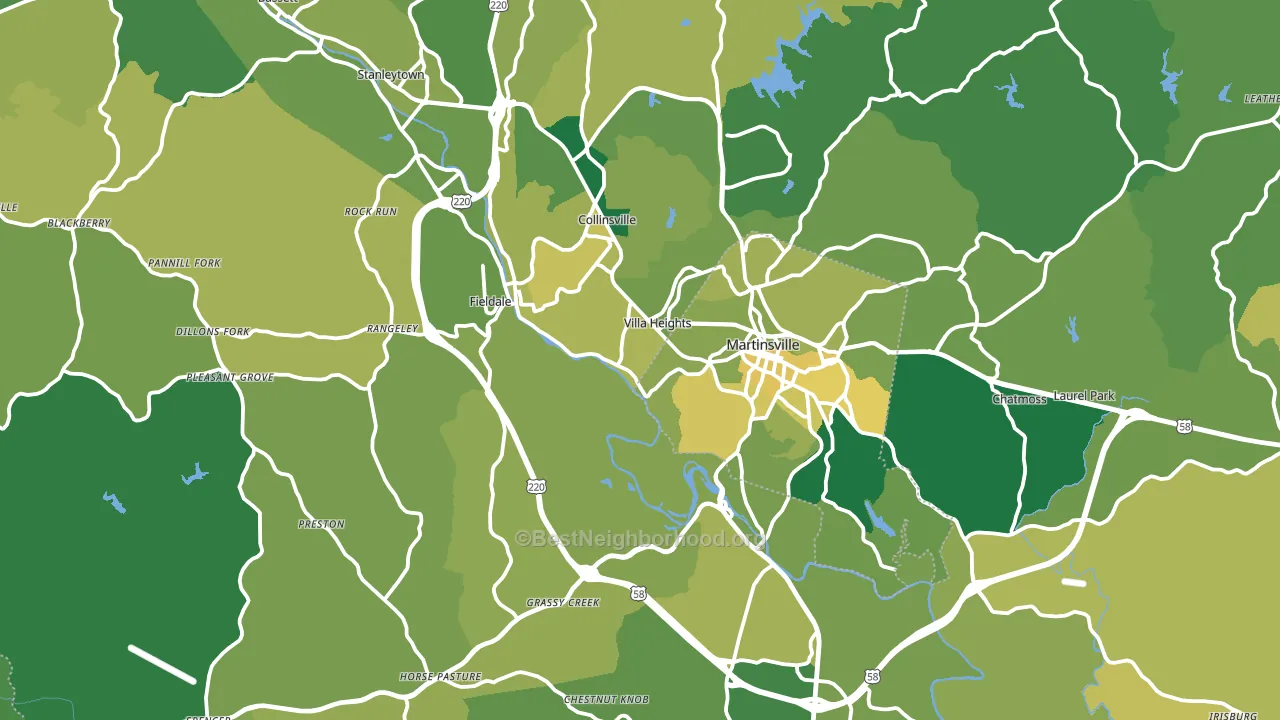 Henry County, VA block-group voter-turnout map