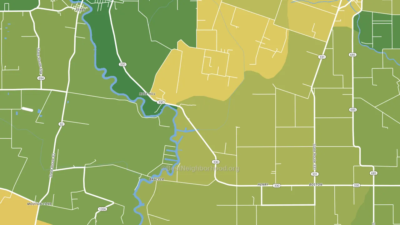 Henry, LA block-group voter-turnout map