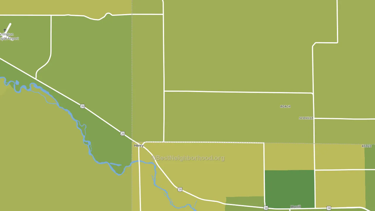 Henry, NE block-group voter-turnout map