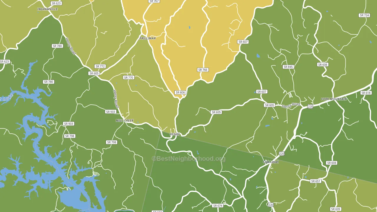 Henry, VA block-group voter-turnout map