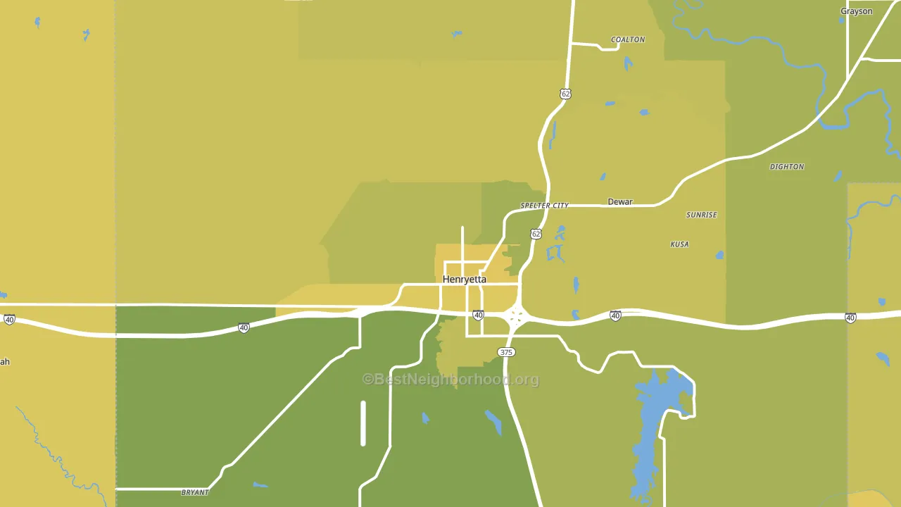 Henryetta, OK block-group voter-turnout map