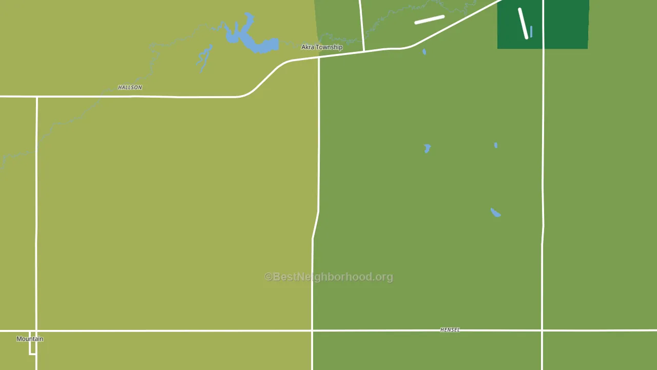 Hensel, ND block-group voter-turnout map