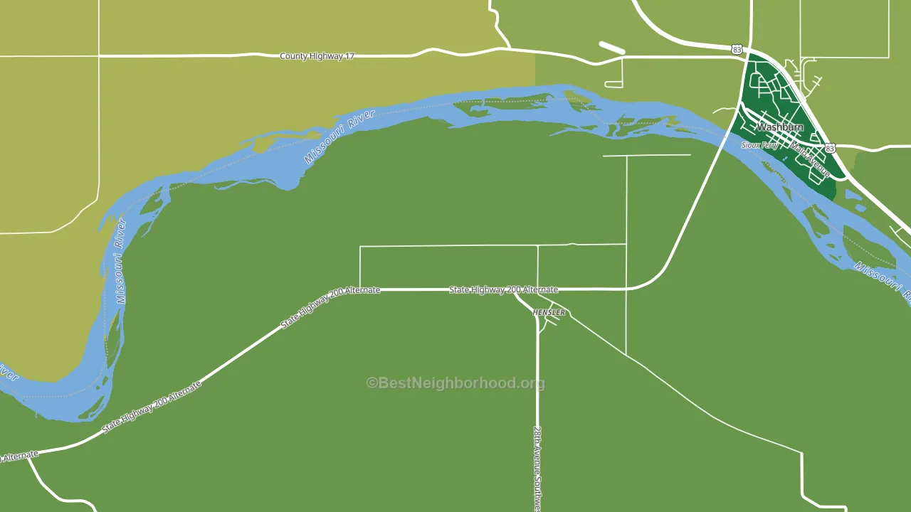 Hensler, ND block-group voter-turnout map
