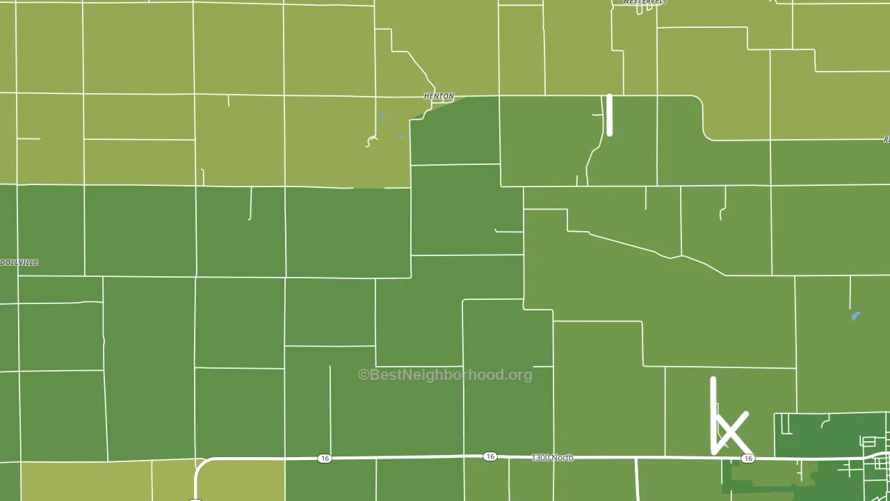 Henton, IL block-group voter-turnout map