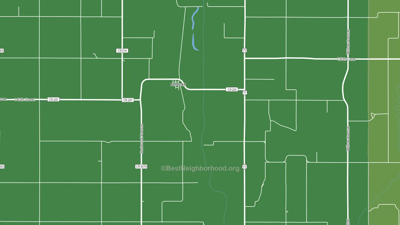 Hepburn, IA block-group voter-turnout map
