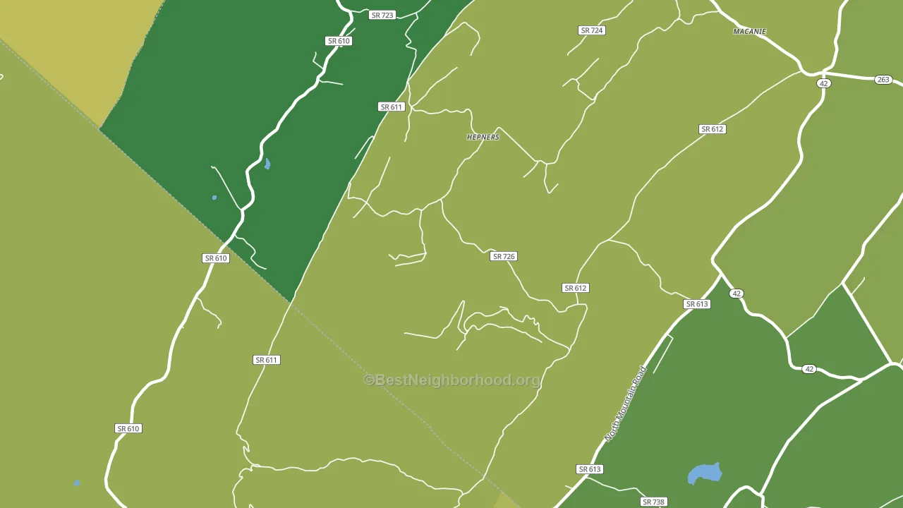 Hepners, VA block-group voter-turnout map
