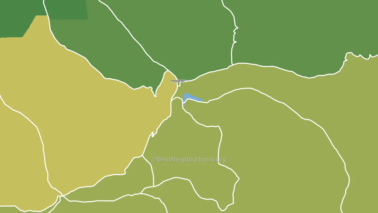 Heppner, OR block-group voter-turnout map