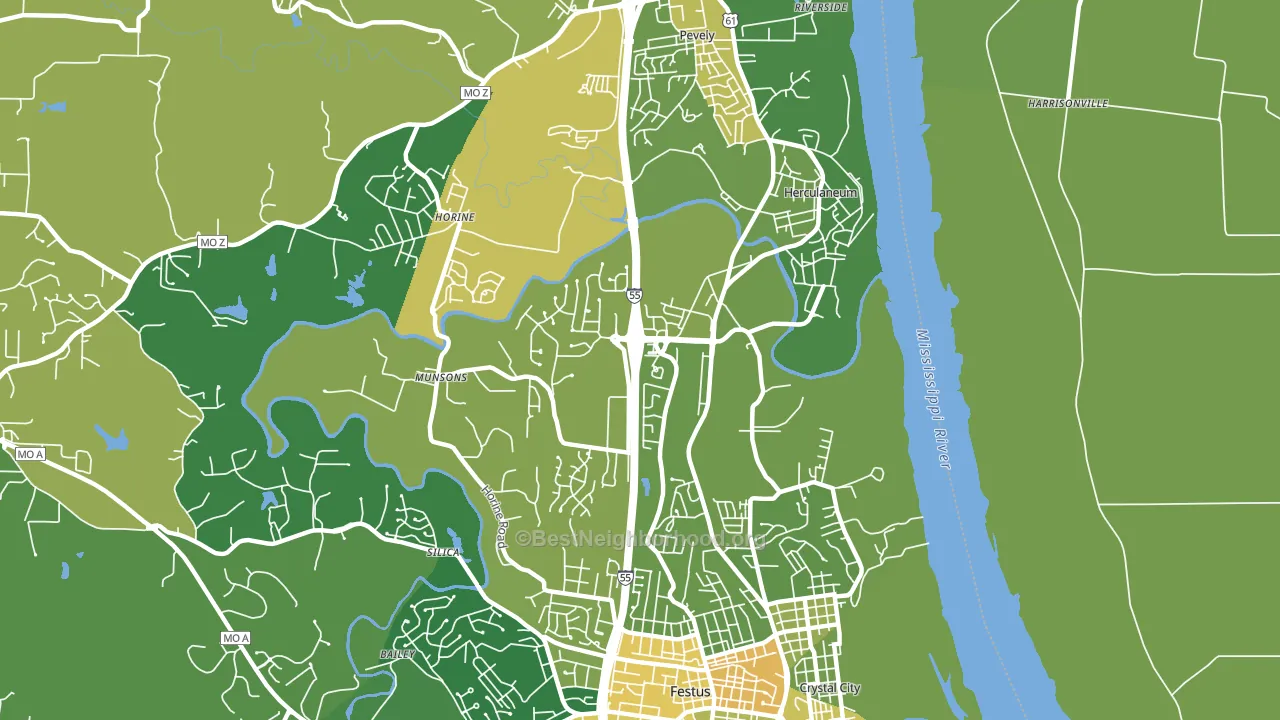 Herculaneum, MO block-group voter-turnout map