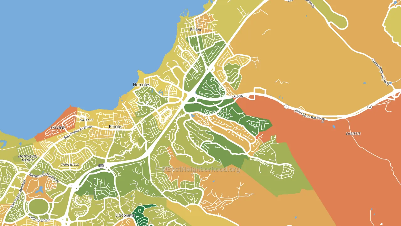 Hercules, CA block-group voter-turnout map