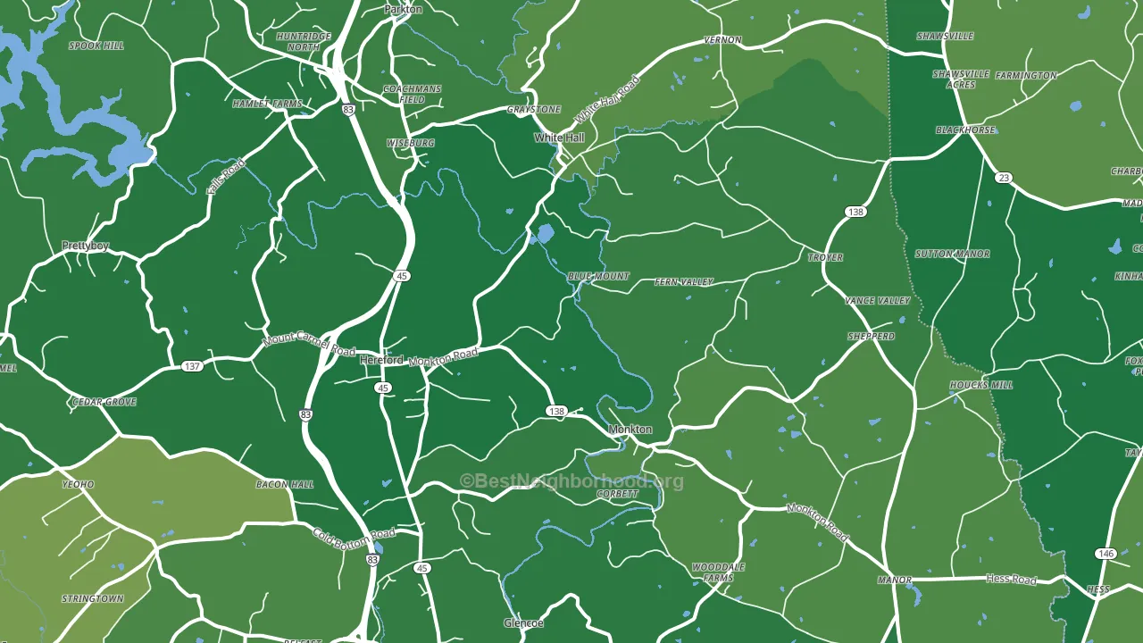 Hereford, MD block-group voter-turnout map