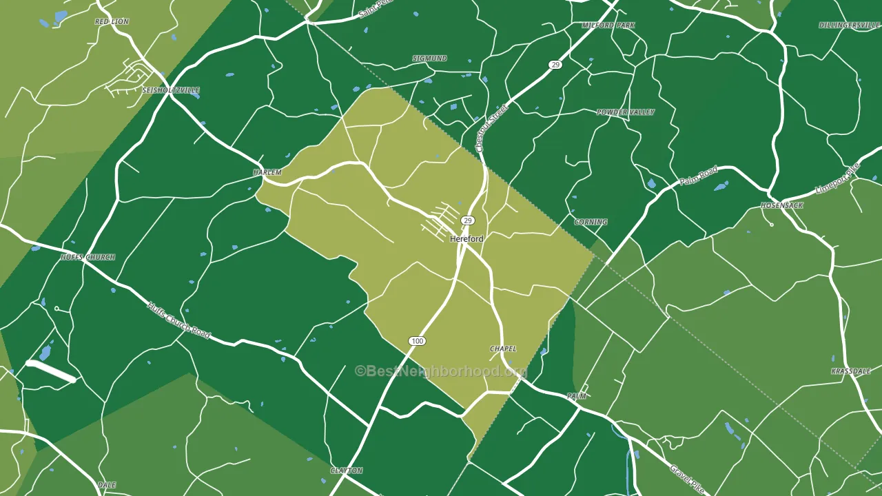 Hereford, PA block-group voter-turnout map