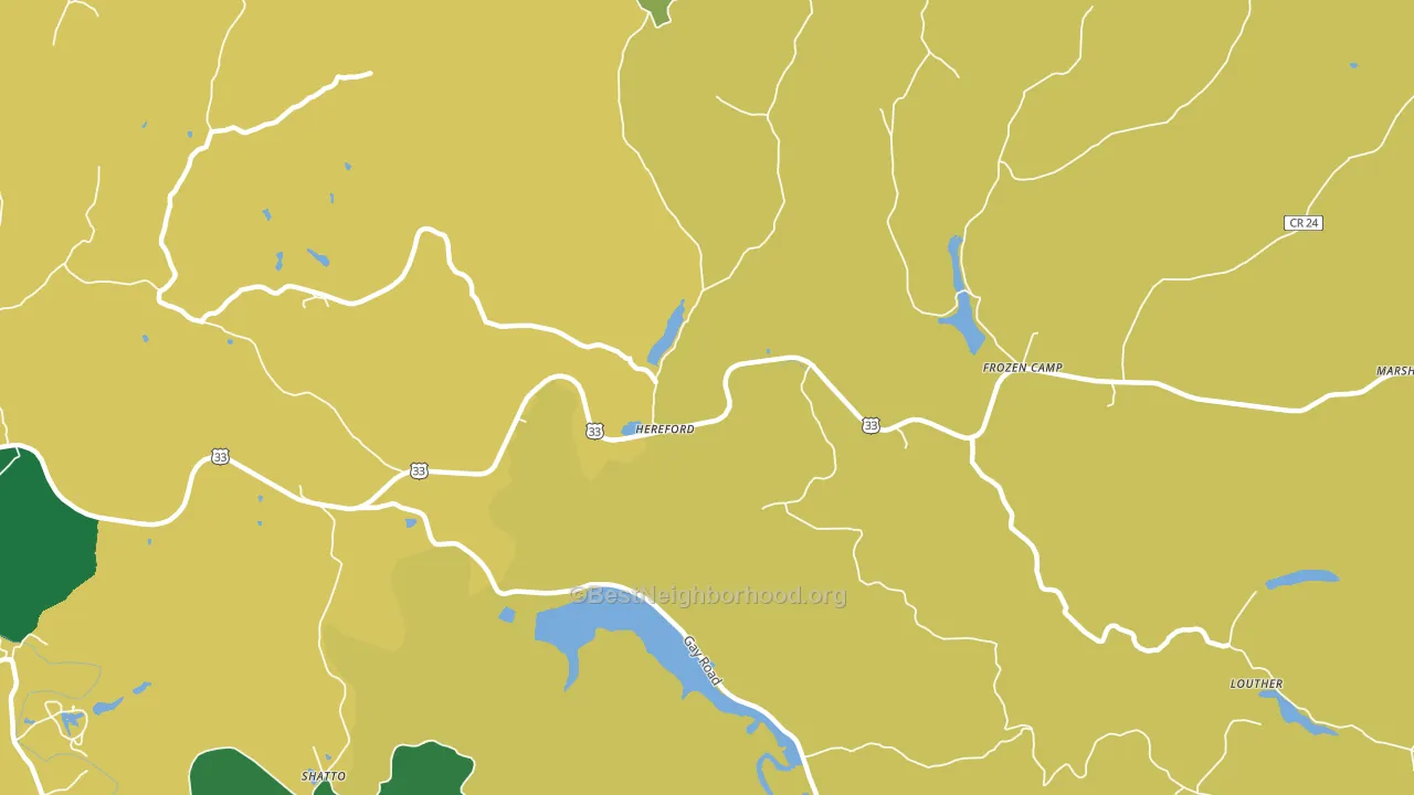 Hereford, WV block-group voter-turnout map