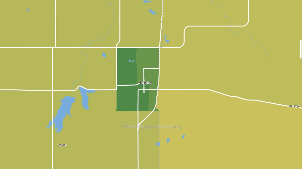 Herington, KS block-group voter-turnout map