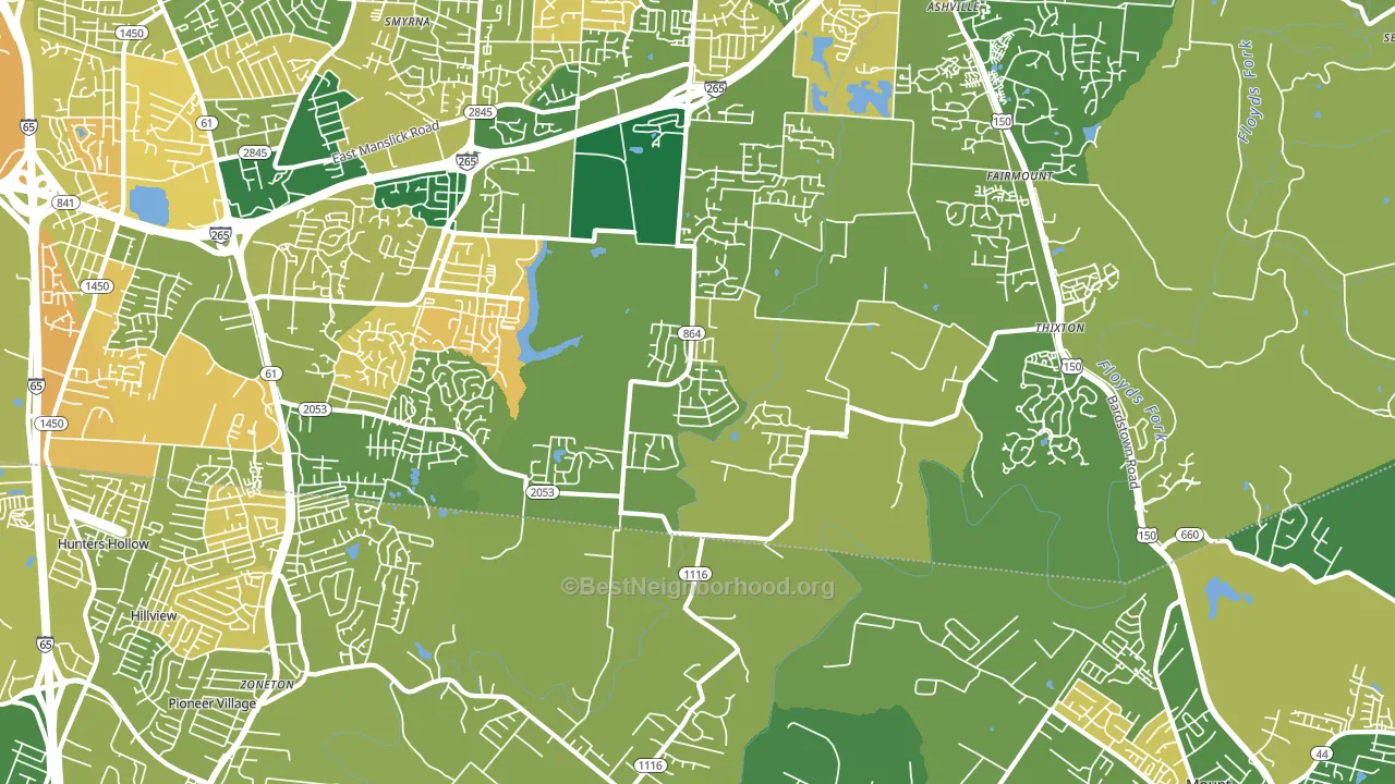 Heritage Creek, KY block-group voter-turnout map