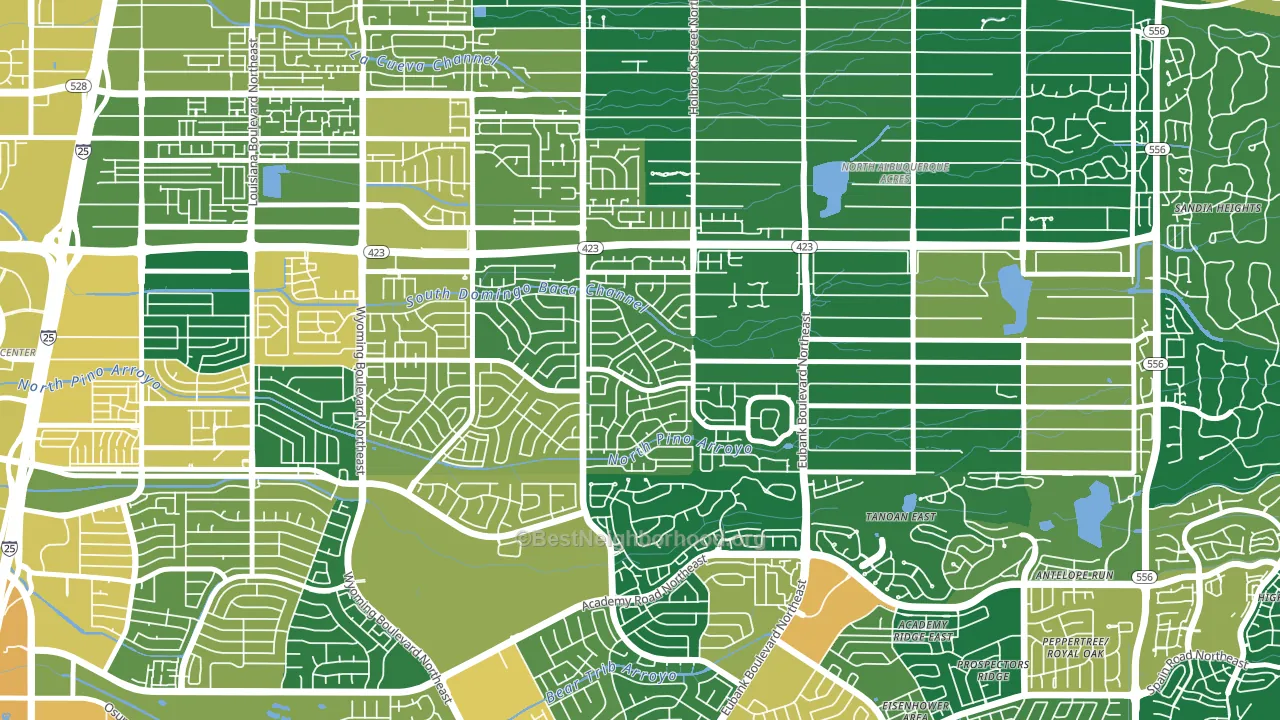 Heritage East, Albuquerque, NM block-group voter-turnout map