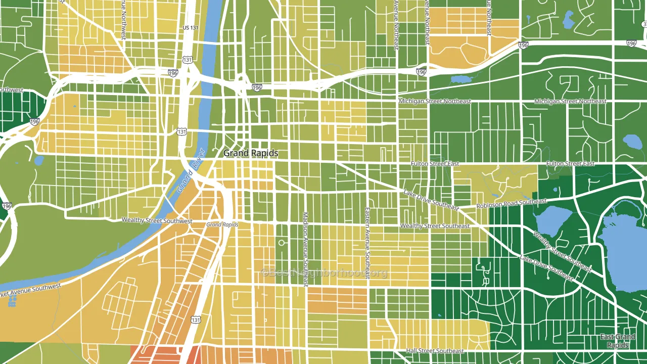 Heritage Hill, Grand Rapids, MI block-group voter-turnout map