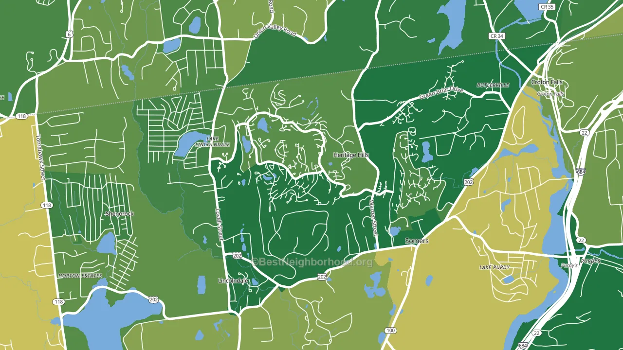 Heritage Hills, NY block-group voter-turnout map