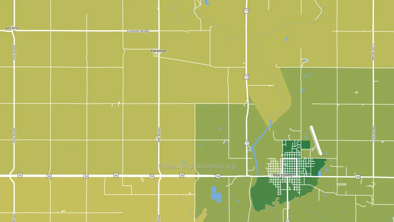 Herkimer, KS block-group voter-turnout map