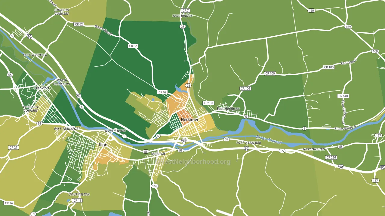 Herkimer, NY block-group voter-turnout map