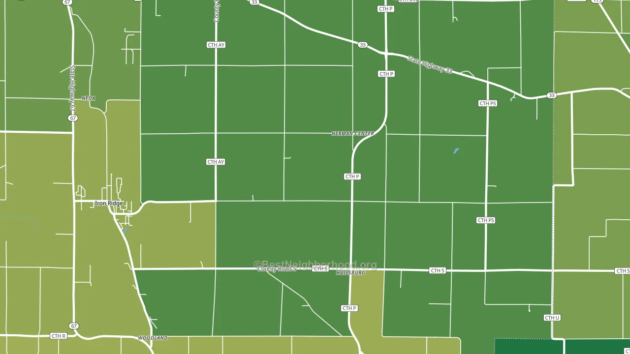 Herman Center, WI block-group voter-turnout map