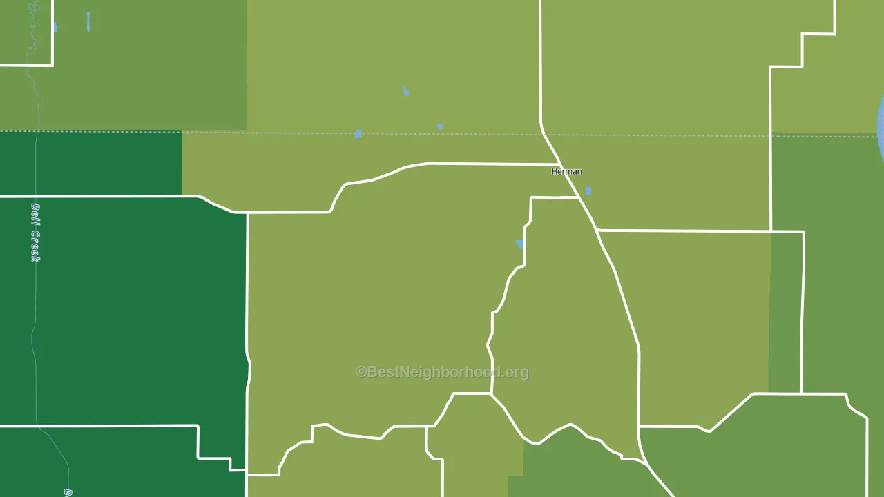 Herman, NE block-group voter-turnout map