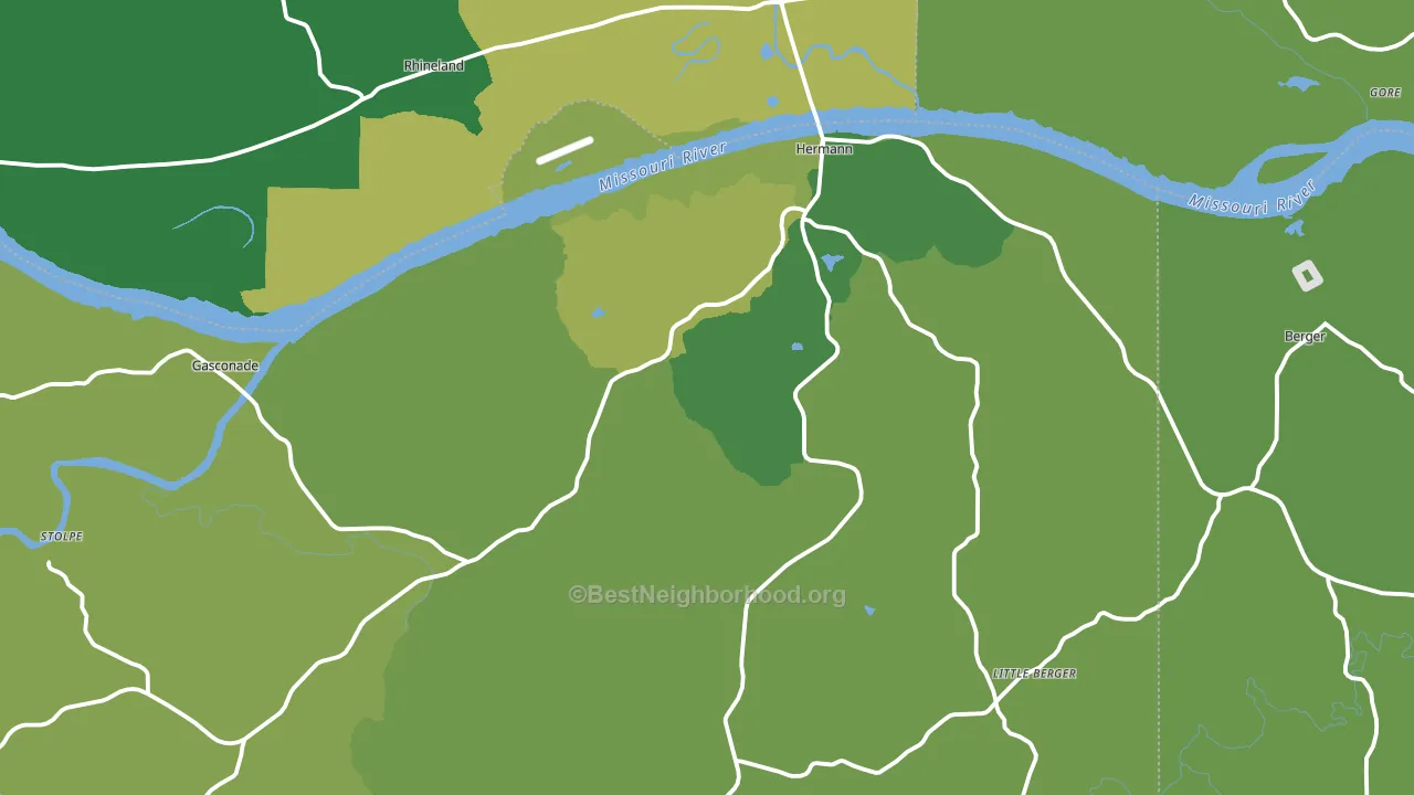 Hermann, MO block-group voter-turnout map