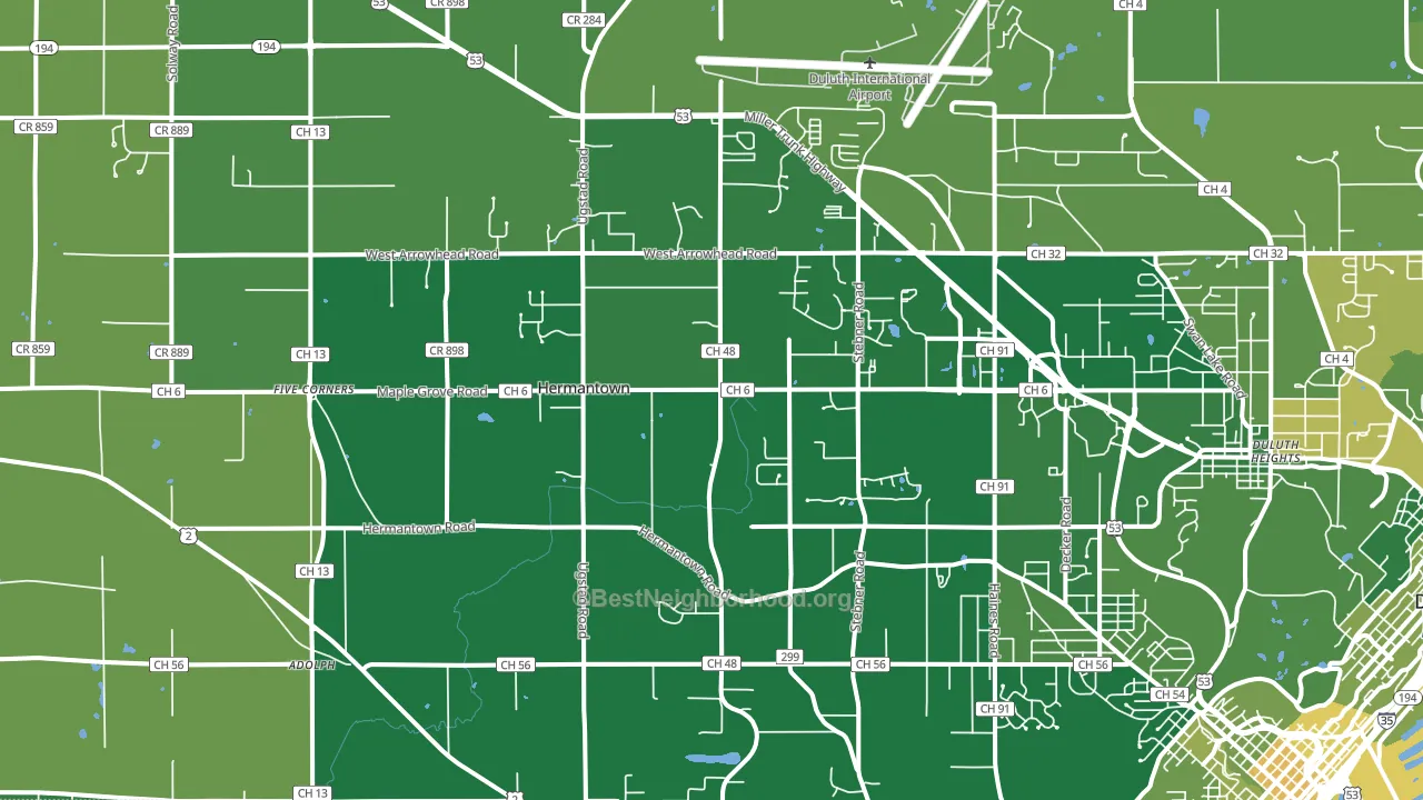 Hermantown, MN block-group voter-turnout map