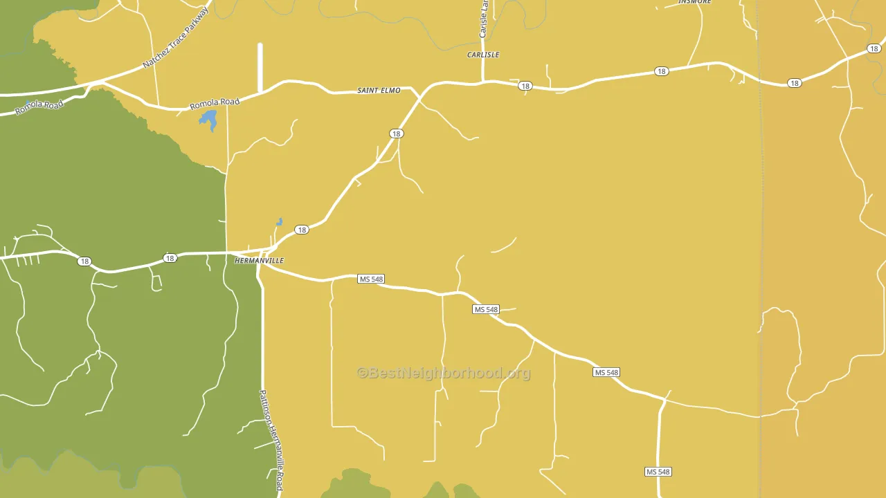 Hermanville, MS block-group voter-turnout map