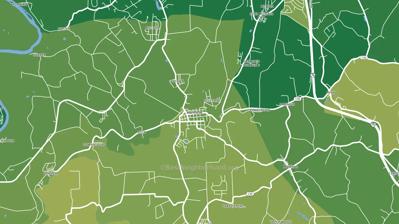 Herminie, PA block-group voter-turnout map