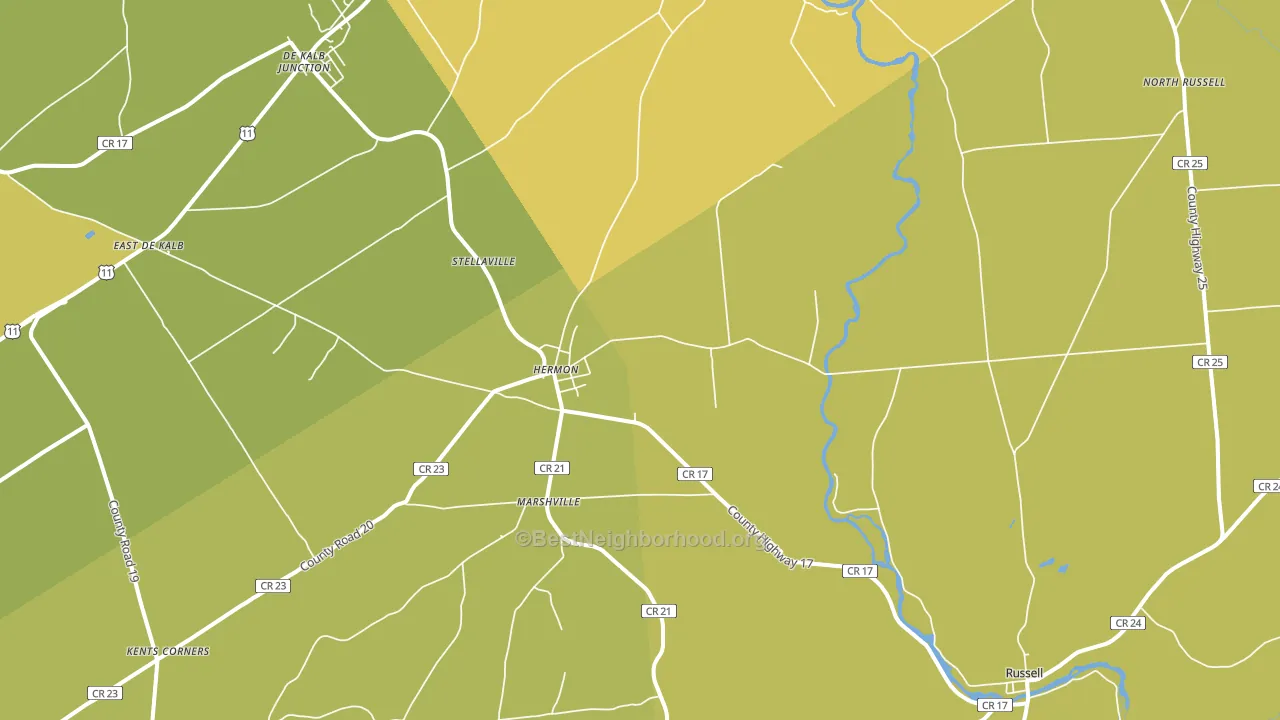 Hermon, NY block-group voter-turnout map