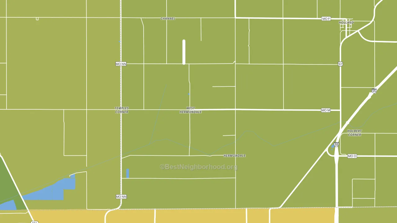 Hermondale, MO block-group voter-turnout map