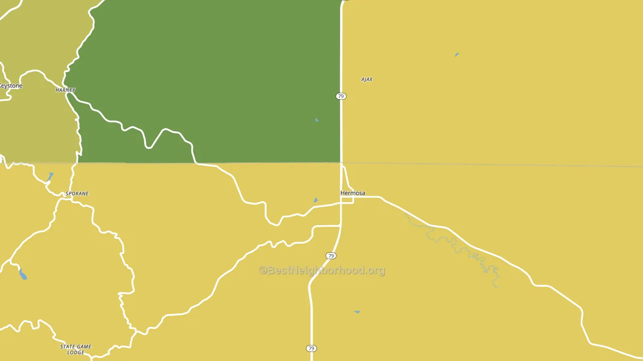 Hermosa, SD block-group voter-turnout map