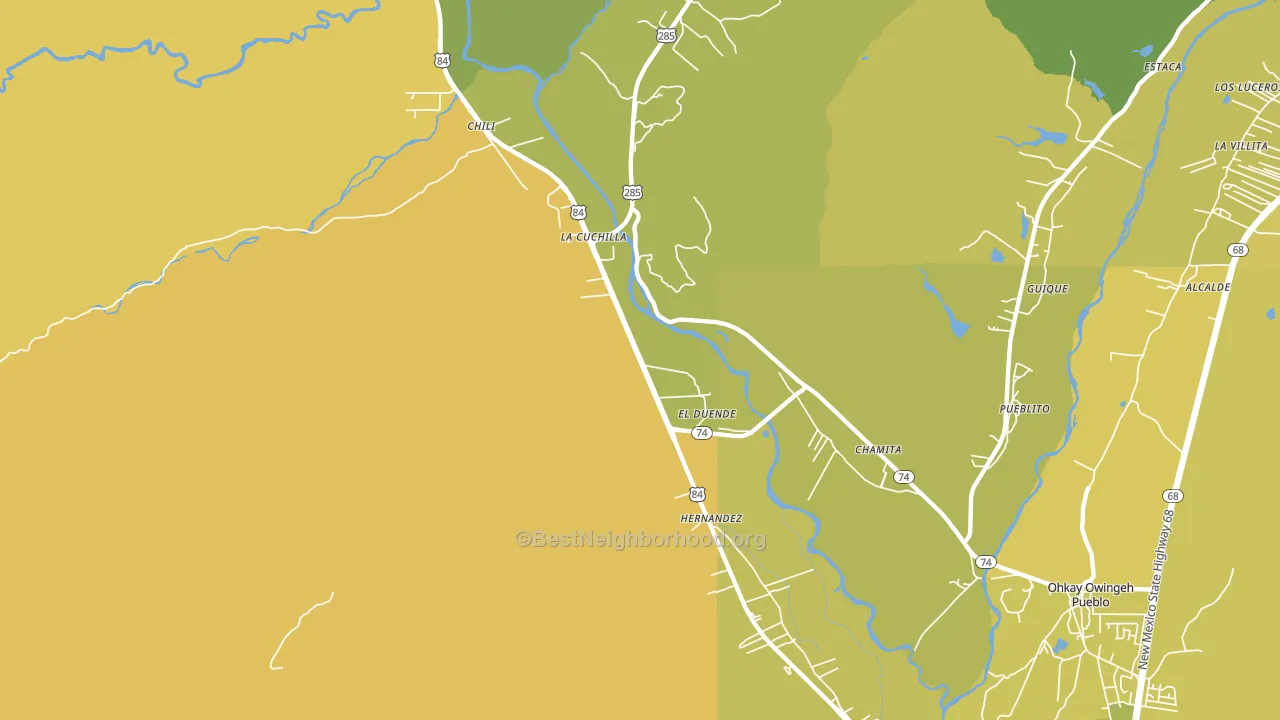 Hernandez, NM block-group voter-turnout map