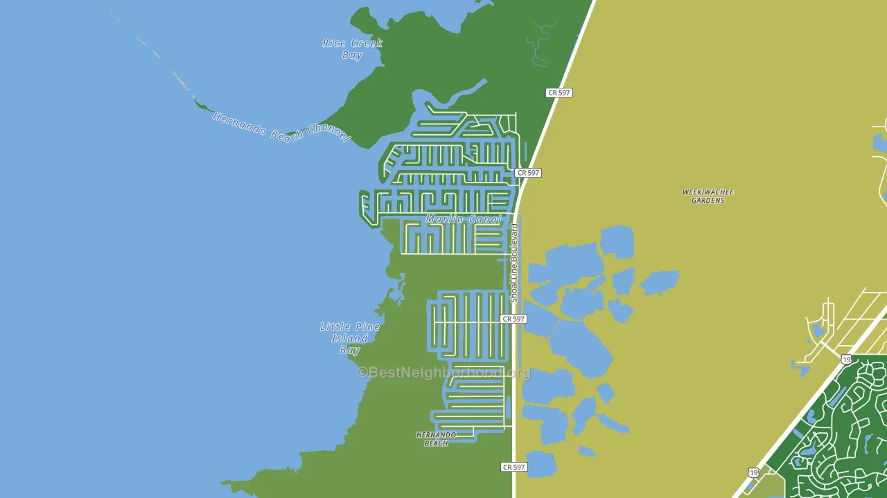 Hernando Beach, FL block-group voter-turnout map