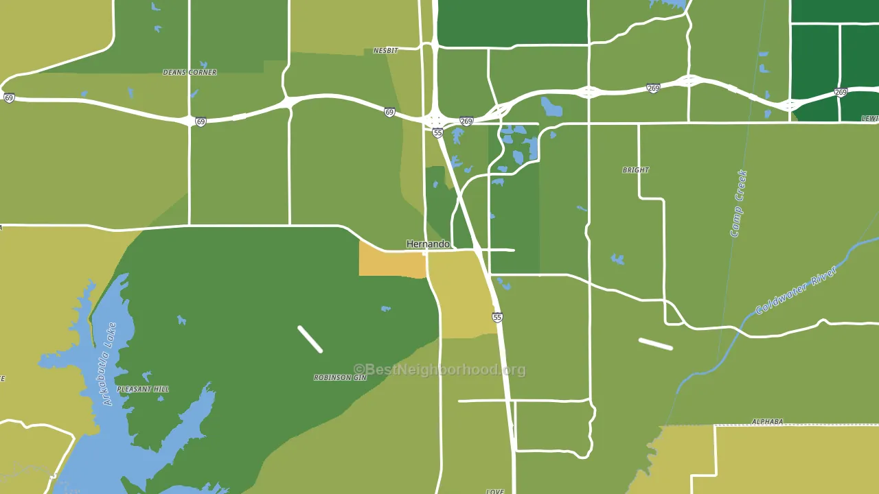 Hernando, MS block-group voter-turnout map