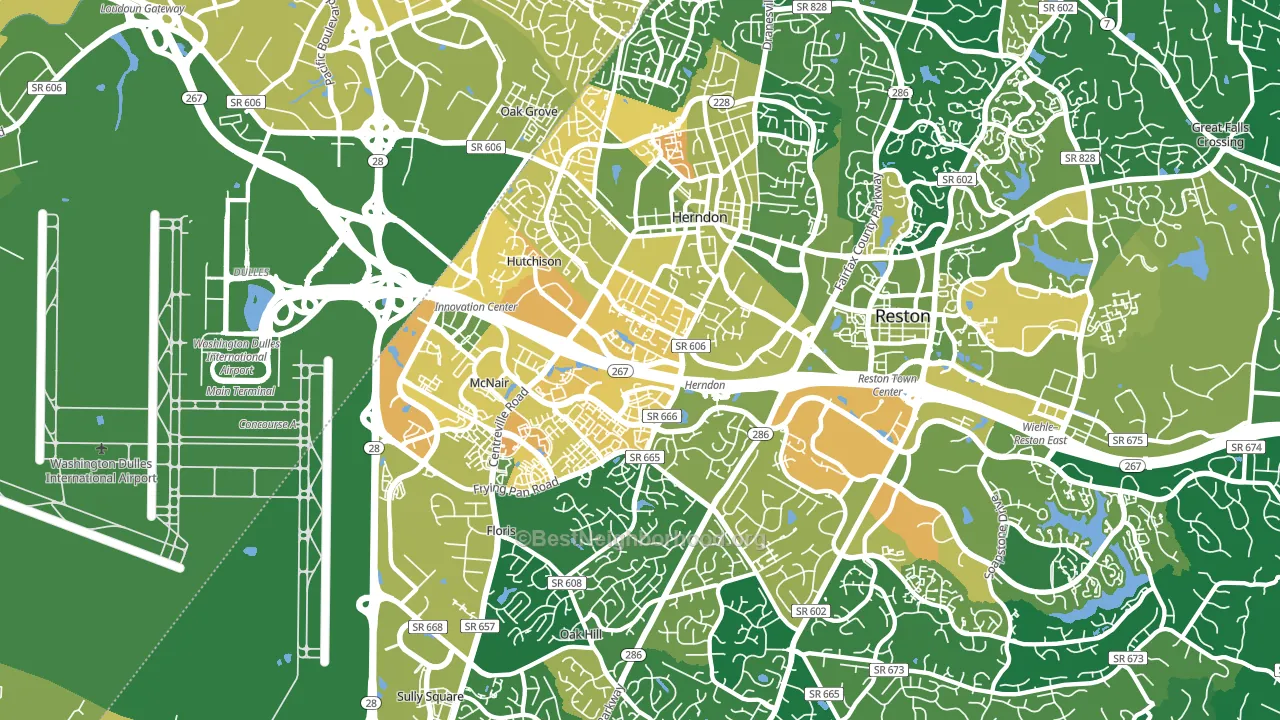Herndon, VA block-group voter-turnout map