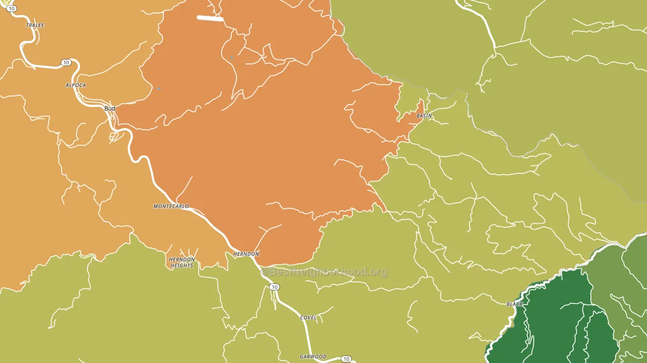 Herndon, WV block-group voter-turnout map