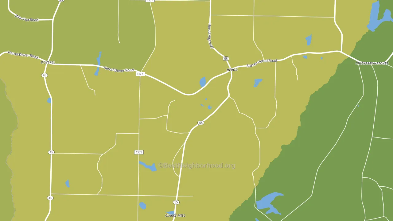 Herod, GA block-group voter-turnout map