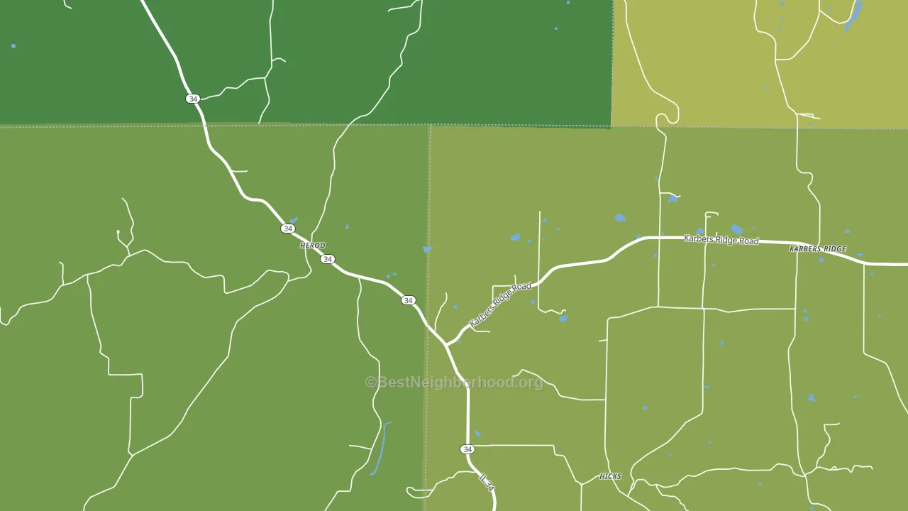 Herod, IL block-group voter-turnout map