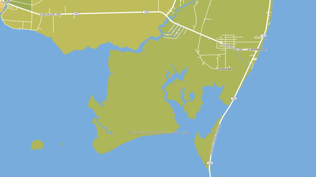 Heron Bay, AL block-group voter-turnout map