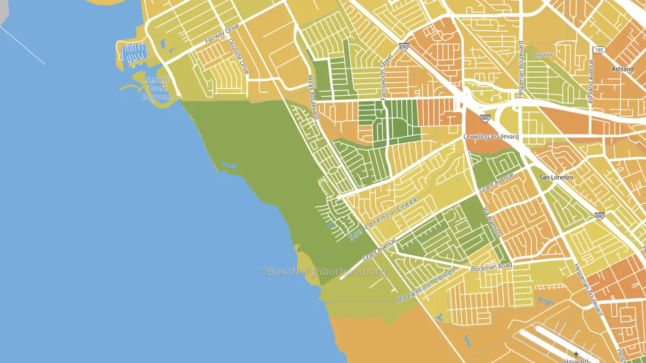 Heron Bay, San Leandro, CA block-group voter-turnout map