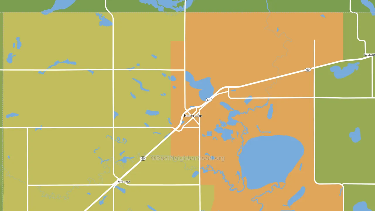 Heron Lake, MN block-group voter-turnout map